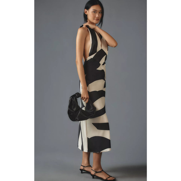 NWT Bardot Citron Halter Midi Dress - Size 6 - Picture 3 of 4